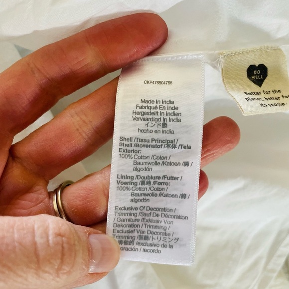 Madewell Anna Marie Embroidered White and Tan Floral Mini Dress Medium - Picture 12 of 16